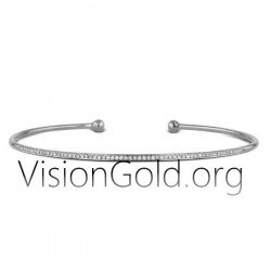 Γυναικειο Βραχιολι Λεπτο Σε 18 Καρατια Χρυσου Με Μπριγιαν Διαμαντια  Σε Λευκο Κιτρινο Η Ροζ Χρυσο 0176