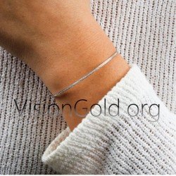 Γυναικειο Βραχιολι Λεπτο Σε 18 Καρατια Χρυσου Με Μπριγιαν Διαμαντια  Σε Λευκο Κιτρινο Η Ροζ Χρυσο 0176