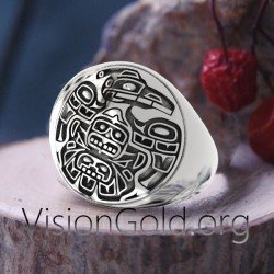 Ασημενιο Αζτεκικο Ανδρικο Δαχτυλιδι 0126