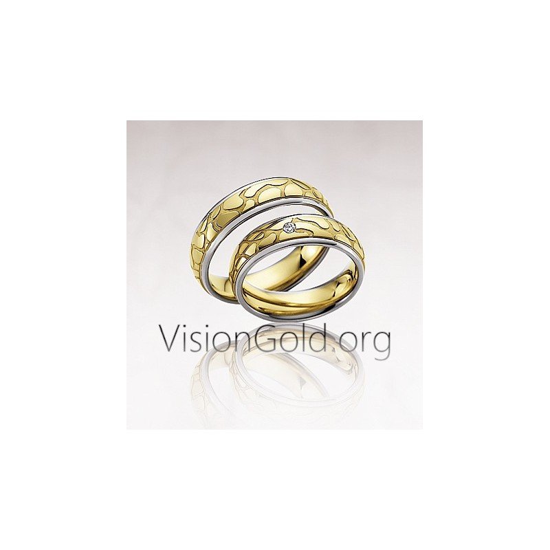 Золотые обручальные кольца ручной работы| Дешевые обручальные кольца|Обручальные кольца 0076