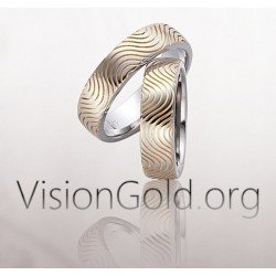 Braided Unique Wedding Rings Handmade By Visiongold®|Best Unusual Wedding Bands 0078