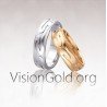 His And Hers Gold Wedding Band Set,Wedding Bands For Couple,Rings Personalized Couple Wedding Rings 0079