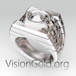 Anillo de plata para hombre-Anillo de hombre hecho a mano-Anillo de hombre Thessaloniki 0307