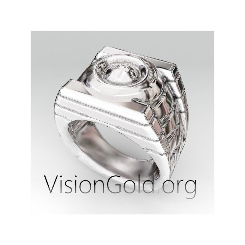 Anillo de plata para hombre-Anillo de hombre hecho a mano-Anillo de hombre Thessaloniki 0307