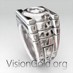 Серебряное мужское кольцо-Мужское кольцо ручной работы-Мужское кольцо Салоники 0307