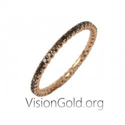 Λεπτο Ολοβερο Σειρε Βερακι Με Μαυρα Διαμαντια-Λεπτα Δαχτυλιδια-Βερακια Λεπτα 0058