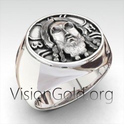 Мужское серебряное молитвенное кольцо 0311