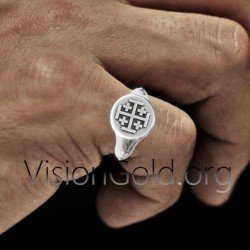 Chevalier Cross Men's Ring-Chevalier Rings-Men's Little Finger Rings 0313