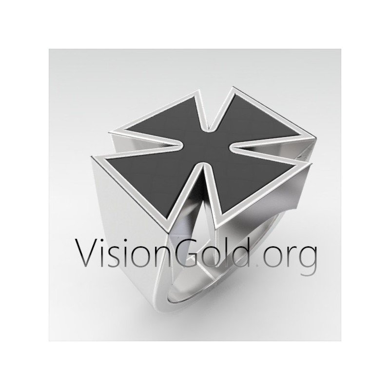 Ανδρικο Δαχτυλιδι Σφραγιδα Μαλτεζικος Σταυρος-Δαχτυλιδι Σταυρος 0319|VisιοnGold®