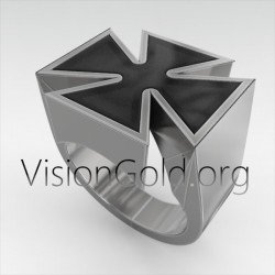 Ανδρικο Δαχτυλιδι Σφραγιδα Μαλτεζικος Σταυρος-Δαχτυλιδι Σταυρος 0319|VisιοnGold®