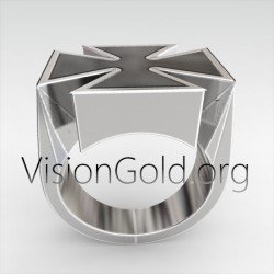 Кольцо-печатка с мальтийским крестом для мужчин 0319|VisionGold®