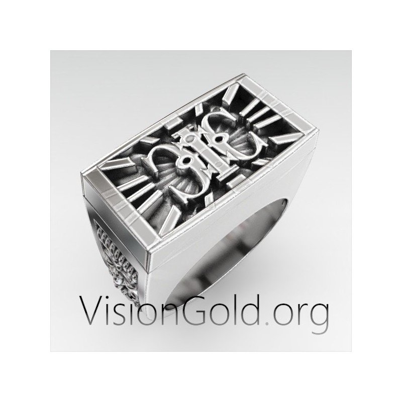 Impresionante anillo llamativo hecho a mano para hombre Anillos para hombre Visiongold® 0320