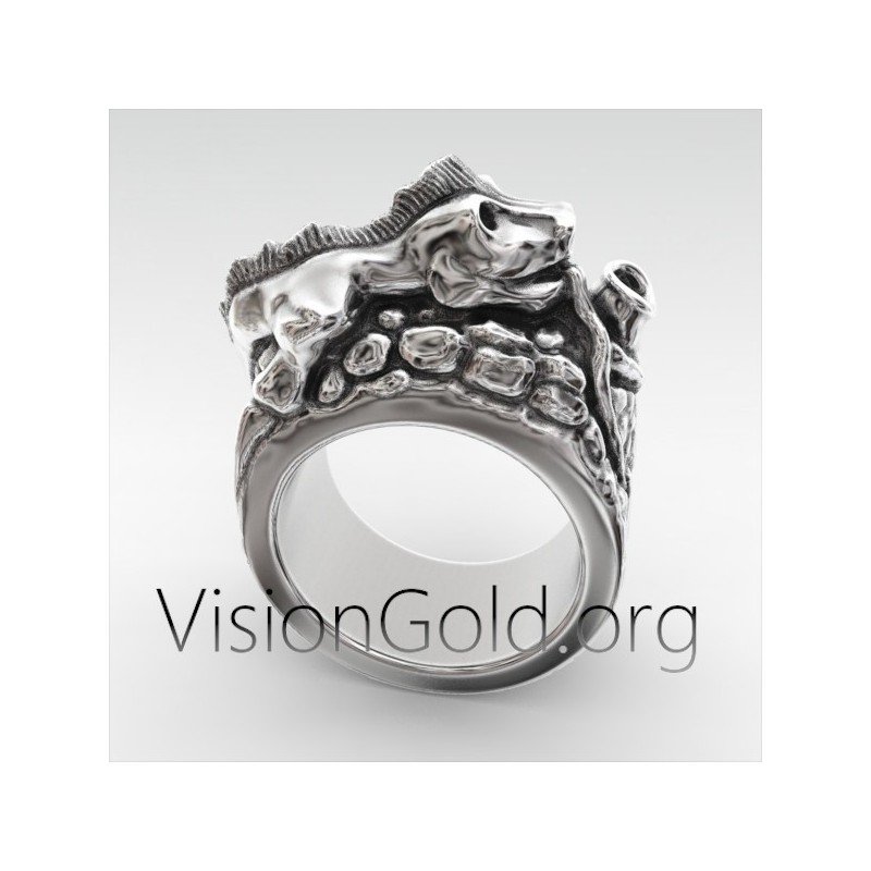 Herrenring Der Drache von Komodo| Herrenringe Visiongold® 0323