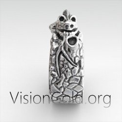 Unique Handcrafted 925 Sterling Silver Genuine Men's Ring The Komodo Dragon 0323