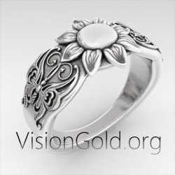 Boho Sun Ring, Sun Cute Polished Ring, Sun Vintage Style Ring 0324