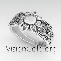 Boho Sun Ring, Sun Cute Polished Ring, Sun Vintage Style Ring 0324