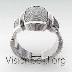 Крутое мужское кольцо ручной работы из серебра 925 пробы | Мужские кольца