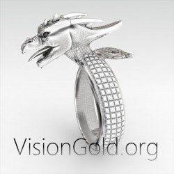 Gorgeous Handmade Dragon Ring, Dragonborn Ring, Horns Ring, Mens Ring, Jaw Ring, Skull Ring, Beast Ring, Bone Ring 0338