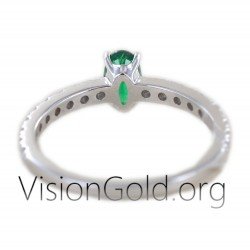 Δαχτυλιδι Με Οβαλ Σμαραγδι Και Μπριγιαν Διαμαντια 0921