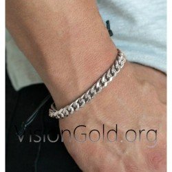 Cadena Mano Cubana Plata Hecha A Mano Unisex 6mm 0018