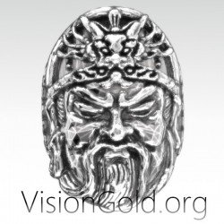 General Guan Yu Three Kingdoms Silver Men's Ring 0491 | Visiongold®