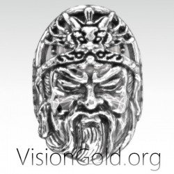 General Guan Yu Three Kingdoms Anillo de plata para hombre 0491 | Visiongold®