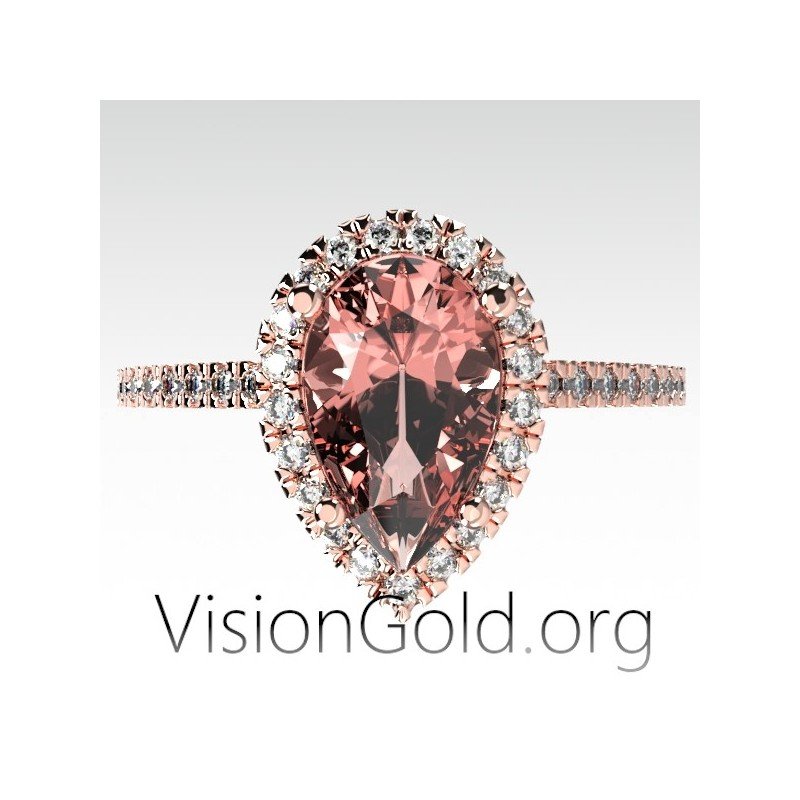 Δαχτυλιδι Για Προταση Γαμου Με Μοργκανιτη Και Μπριγιαν Διαμαντια 0945