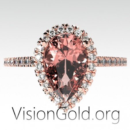 Morganite Ring | Customised Engagement Proposal Ring With Colour Gemstone 0945