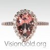 Morganite Ring | Customised Engagement Proposal Ring With Colour Gemstone 0945