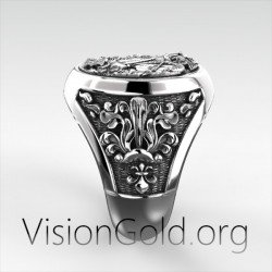 Художественное мужское кольцо Святой Георгий Кольцо Святых 0479