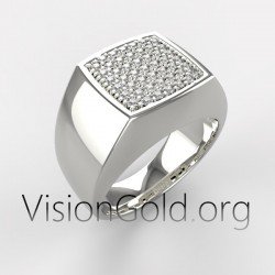 Men's Black Stones Statement Ring in Sterling  Silver 0426