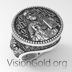 New Updated Saint Nicholas The Wonderworker Ring Silver 0382