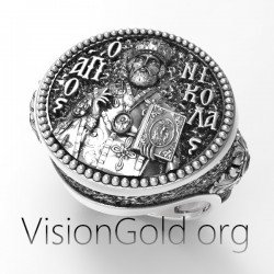 New Updated Saint Nicholas The Wonderworker Ring Silver 0382