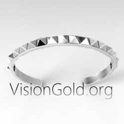 Fashion Summer Γυναικειο  Γεωμετρικο Βραχιολι Πυραμιδες Br0191