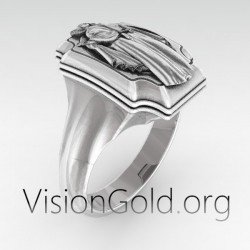 Anillo Chevalier Virgen María | Anillo Caballero Plata 0872