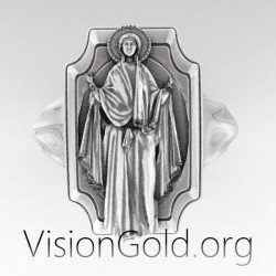 Chevalier Δαχτυλιδι Με Την Παναγια | Δαχτυλιδι Σεβαλιε Ασημενιο 0872