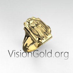 Virgin Mary Ring | Religious Jewelry | Mary Ring in Gold filled and Sterling silver | Miraculous Medal Ring  0872