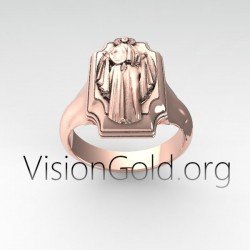 Anillo Chevalier Virgen María | Anillo Caballero Plata 0872