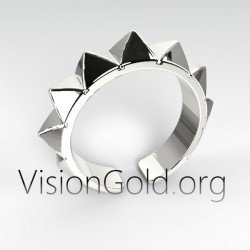 Pyramid Eternity Ring / Gold Spike Ring / Pyramid Ring / Gold Stacking Ring / Simple Gold Ring / Minimal Jewelry 0870