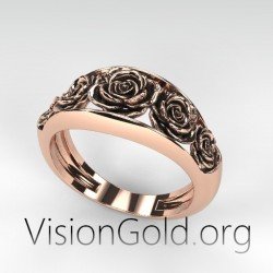 Boho Gipsy 925 Silber Ring mit Rosen 0856