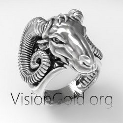 Aries Zodiac Silver Ring - Aries Ring - Birthday Gift - Sterling Silver Aries Ring - Horoscope Ring, Aries Horoscope Ring 0465