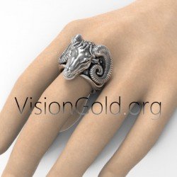 Серебряное кольцо унисекс 925 Овен-Козерог 0465