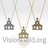 Religious Church Necklace, Cross Pendant Jewelry, Stained Glass- Jewelry Religious Pendant - Catholic jewelry 0366
