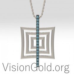 Sterling Silver Geometric Pendant, Silver Geometric Jewelry, Sterling Silver Jewelry, Silver Fashion Jewelry 0378