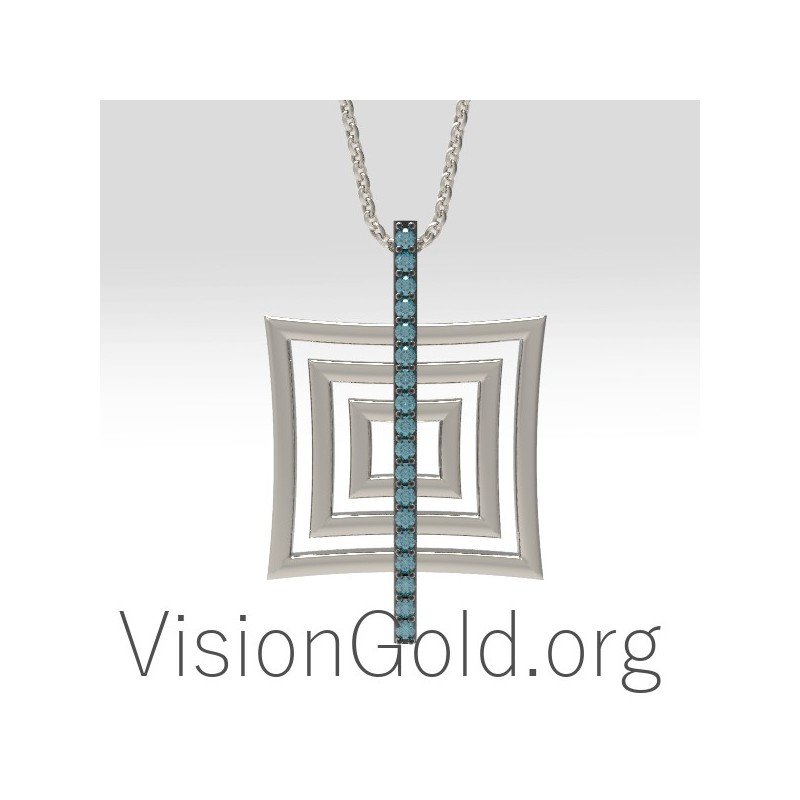 Sterling Silver Geometric Pendant, Silver Geometric Jewelry, Sterling Silver Jewelry, Silver Fashion Jewelry 0378