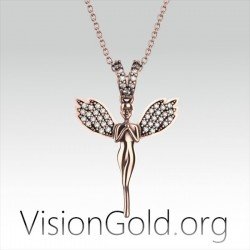 VisionGold.org® Серебряное ожерелье феи | Серебряное ожерелье феи Tinkerbell 0659