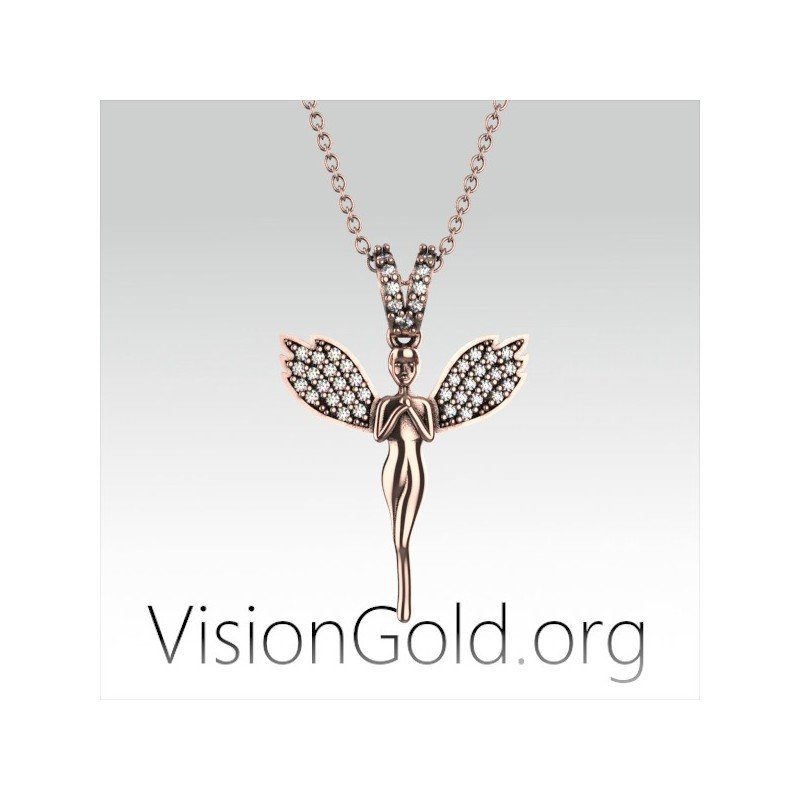 VisionGold.org® ασημενιο κολιε νεραιδα|Ασημενιο κολιε νεραιδα Τινκερμπελ 0659