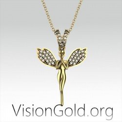 VisionGold.org® ασημενιο κολιε νεραιδα|Ασημενιο κολιε νεραιδα Τινκερμπελ 0659