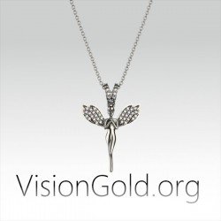 VisionGold.org® ασημενιο κολιε νεραιδα|Ασημενιο κολιε νεραιδα Τινκερμπελ 0659