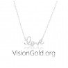 LOVE Word Necklace, Sterling Silver Royal Necklace, Cz Necklace, Dainty Necklace 0657